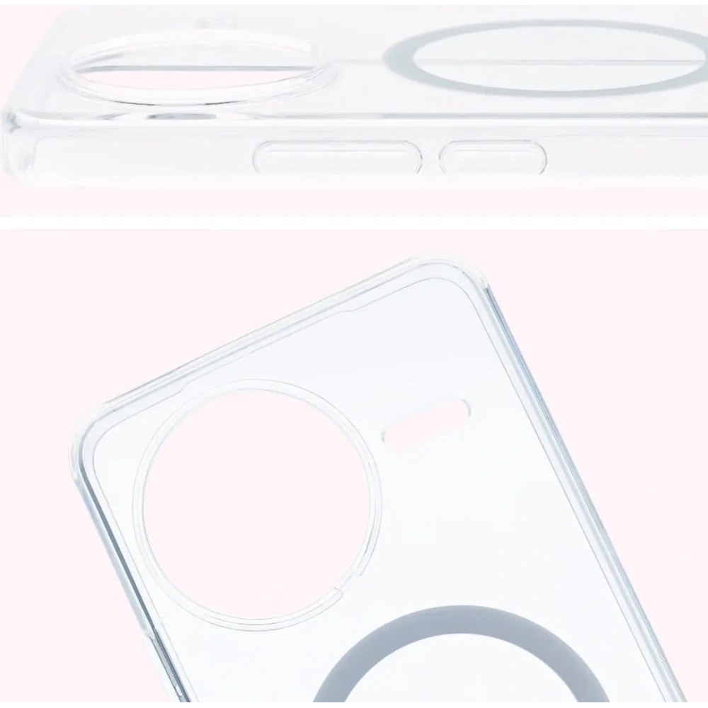Etui z pierścieniem magnetycznym Bizon Case CrystalO do Xiaomi POCO F7 Ultra przezroczyste