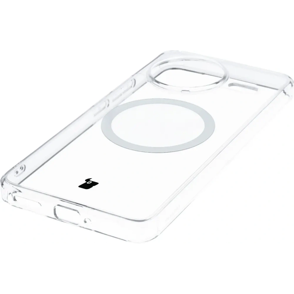Etui z pierścieniem magnetycznym Bizon Case CrystalO do Xiaomi POCO F7 Ultra przezroczyste