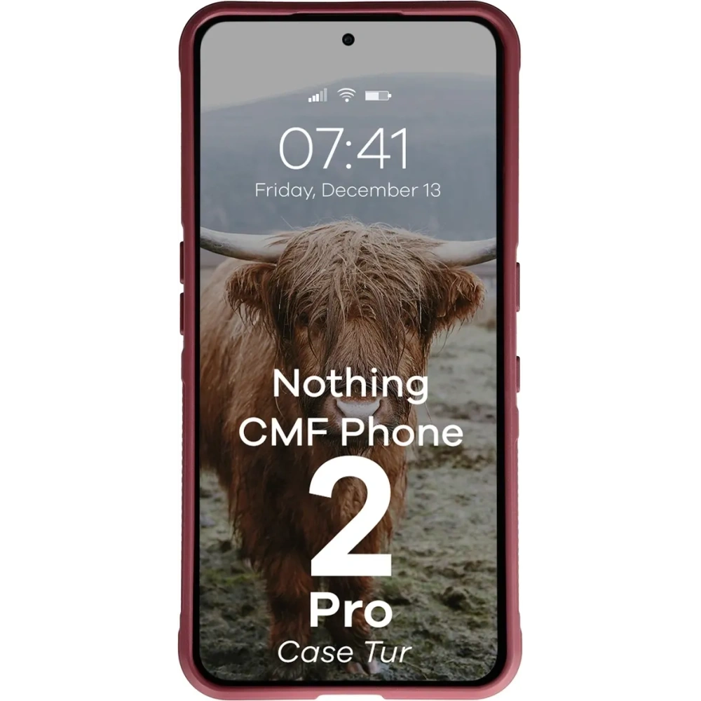 Pancerne etui Bizon Case Tur do Nothing CMF Phone 2 Pro burgundowe