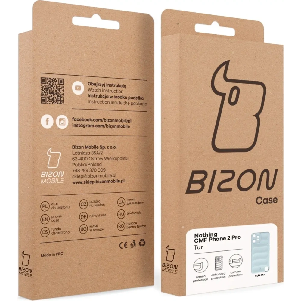 Pancerne etui Bizon Case Tur do Nothing CMF Phone 2 Pro jasnoniebieskie