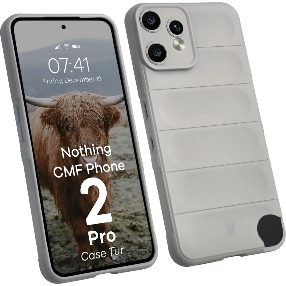 Pancerne etui Bizon Case Tur do Nothing CMF Phone 2 Pro jasnoszare