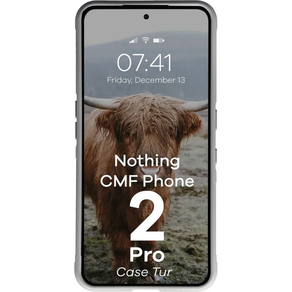 Pancerne etui Bizon Case Tur do Nothing CMF Phone 2 Pro jasnoszare