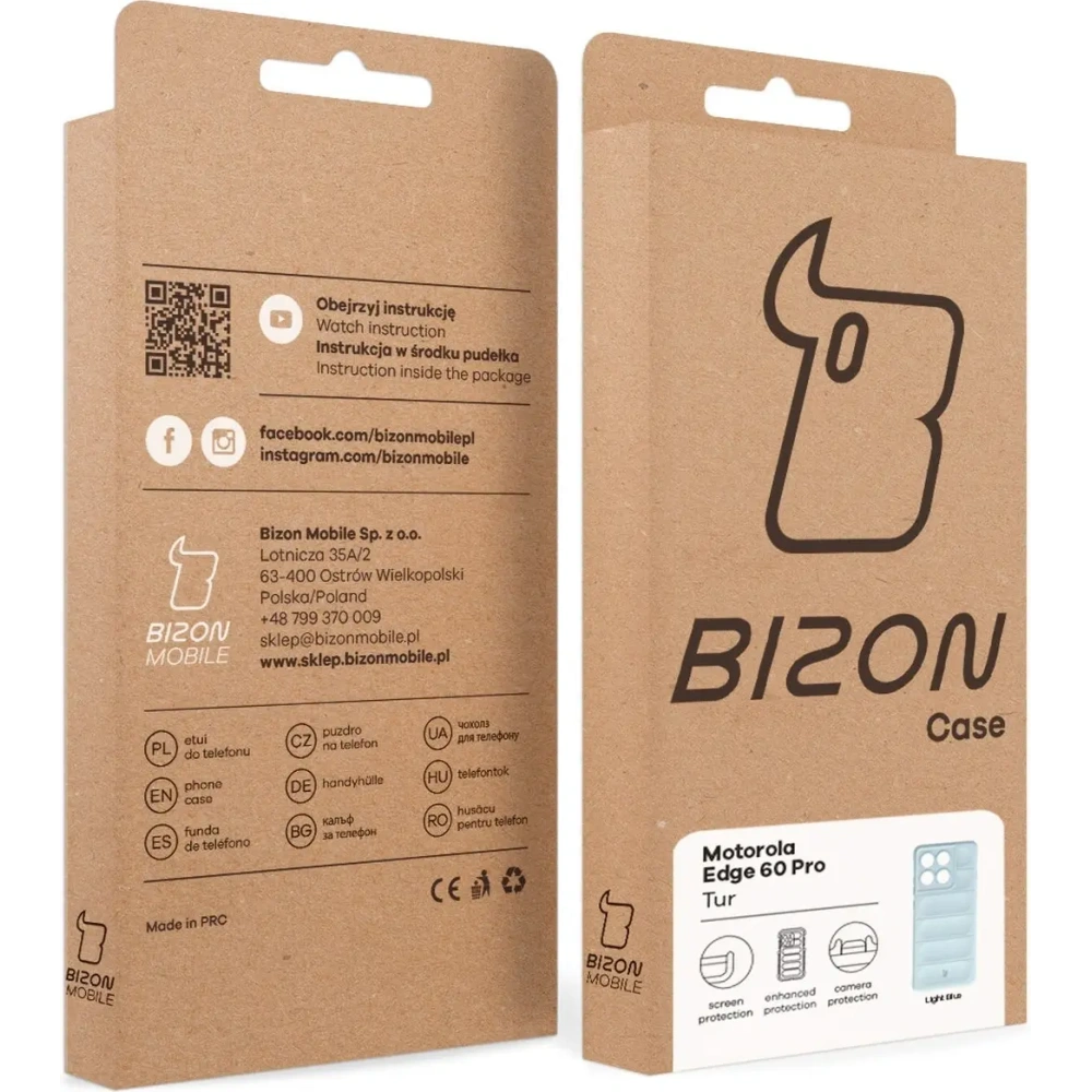 Pancerne etui Bizon Case Tur do Motorola Edge 60 Pro jasnoniebieskie