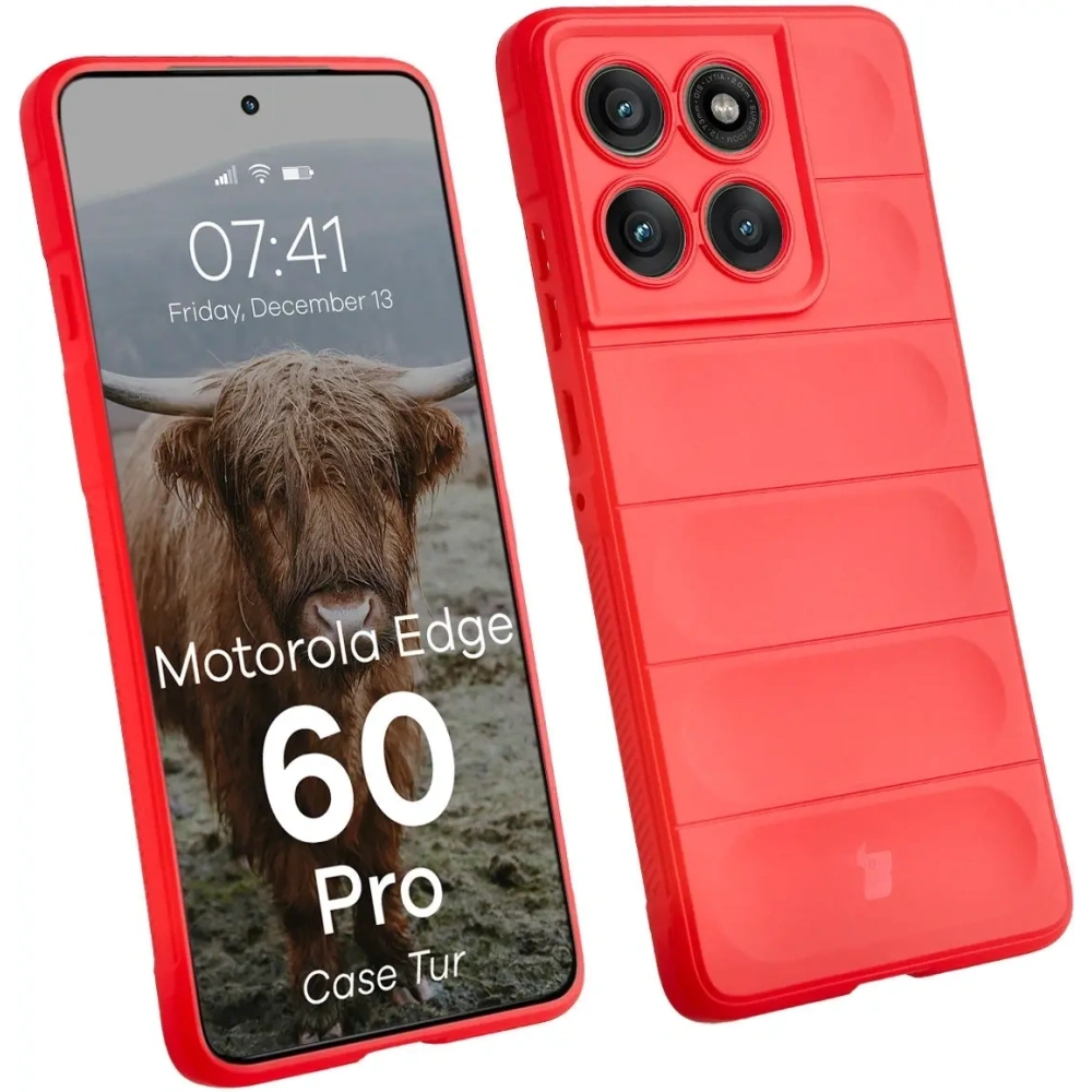 Pancerne etui Bizon Case Tur do Motorola Edge 60 Pro czerwone
