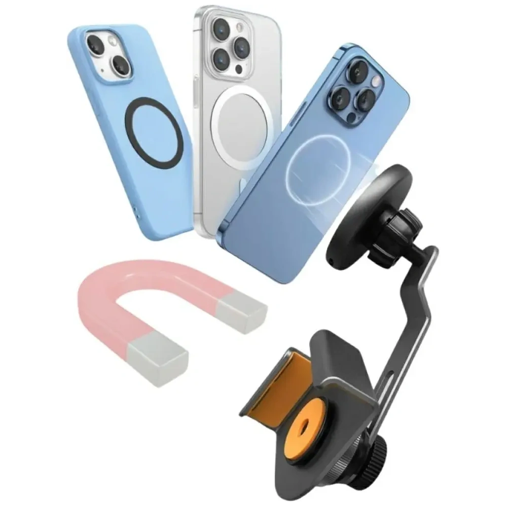 Uchwyt magnetyczny 4smarts Screen Mount Qi2 na monitor do smartfonów MagSafe szary