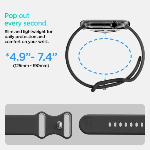 Kup Spigen Nano Pop Apple Watch 6/7/8/9/10/SE 40/41/42mm Černý sezam - SPN16797 - {ean13} - Sklep Home Screen