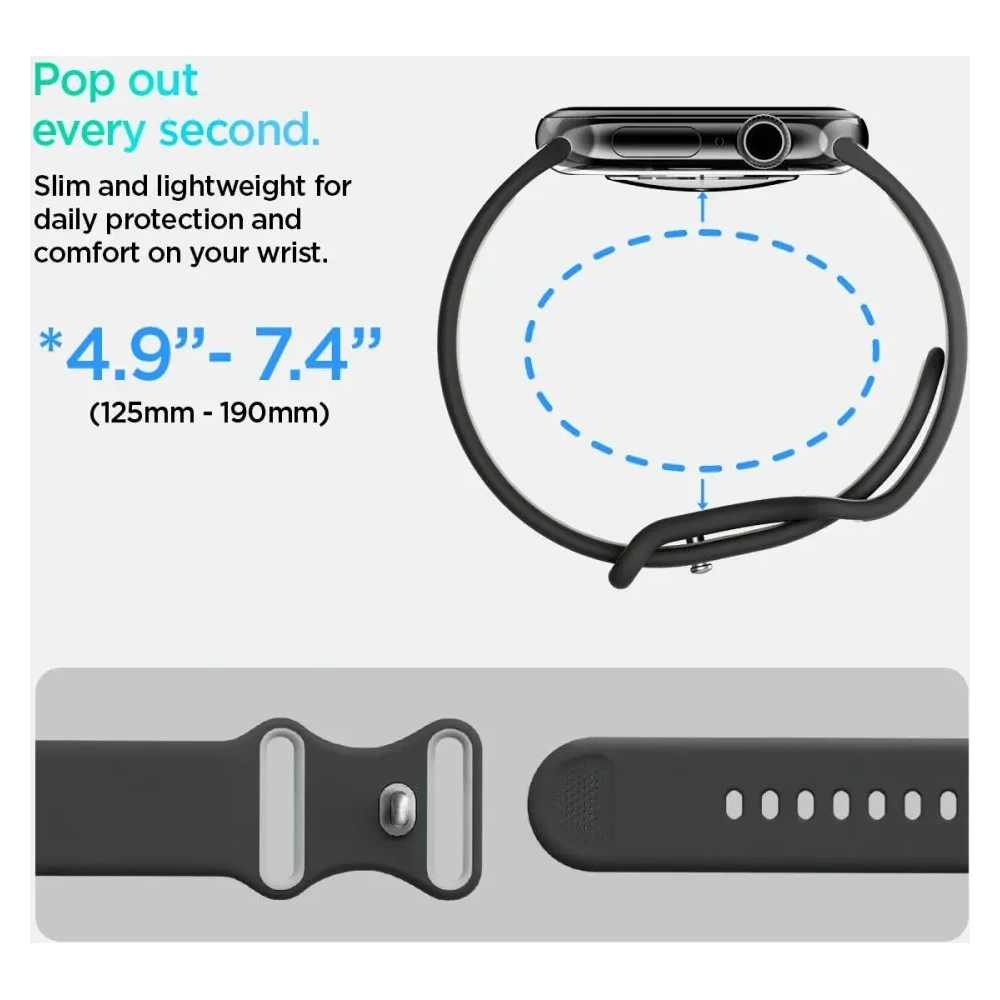 Pasek Spigen Nano Pop Apple Watch 6/7/8/9/10/SE 40/41/42mm Black Sesame