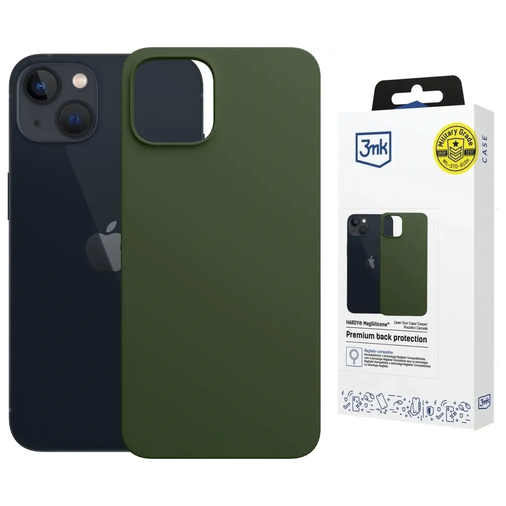 Etui 3MK Hardy MagSilicone do Apple iPhone 15 Plus ciemnozielony