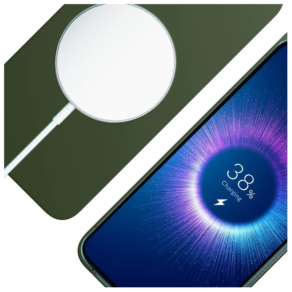 Etui 3MK Hardy MagSilicone do Apple iPhone 15 Plus ciemnozielony