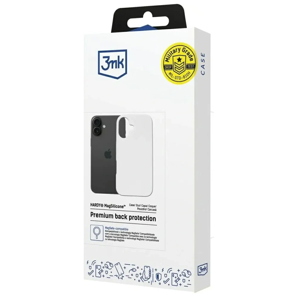 Etui 3MK Hardy MagSilicone do Apple iPhone 16 biały