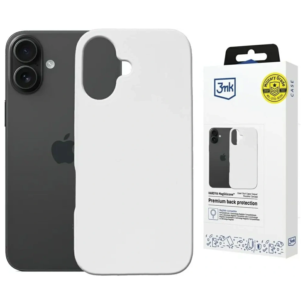 Etui 3MK Hardy MagSilicone do Apple iPhone 16 Plus biały