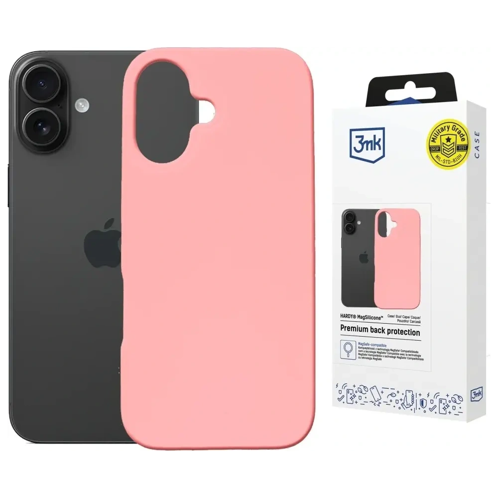 Etui 3MK Hardy MagSilicone do Apple iPhone 16 Plus różowy