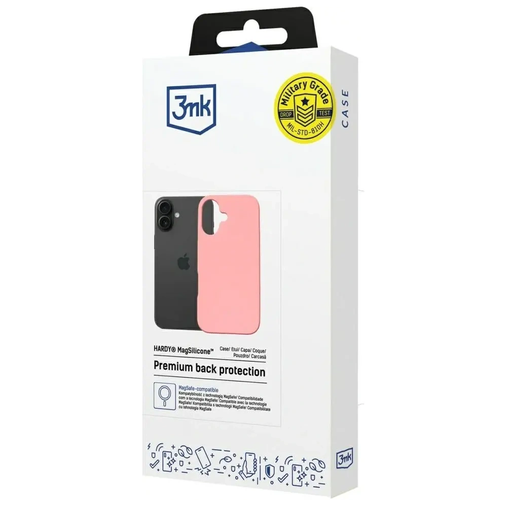 Etui 3MK Hardy MagSilicone do Apple iPhone 16 Plus różowy