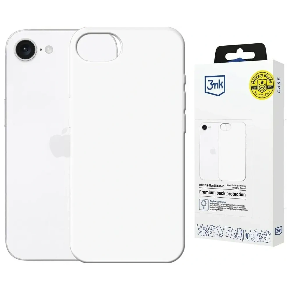 Etui 3MK Hardy MagSilicone do Apple iPhone 16e biały
