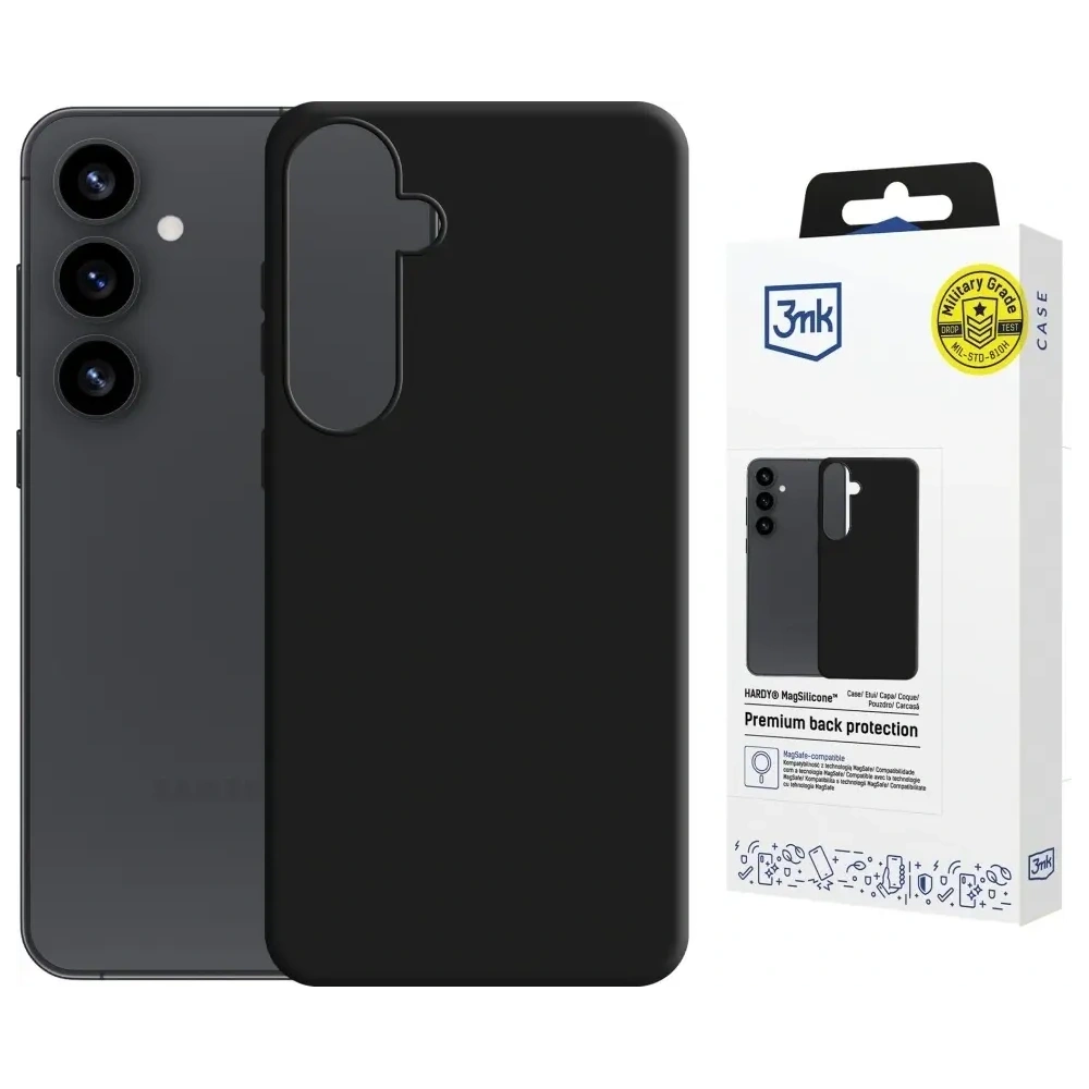 Etui 3MK Hardy MagSilicone do Samsung Galaxy S25+ Plus czarny