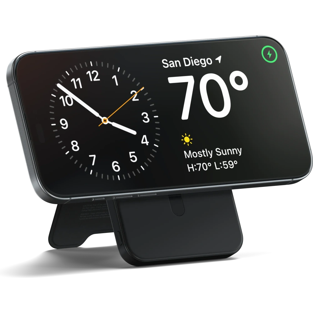 Magnetyczny powerbank z podstawką Satechi OntheGo Powerbank 5000mAh MagSafe Qi2 (black)