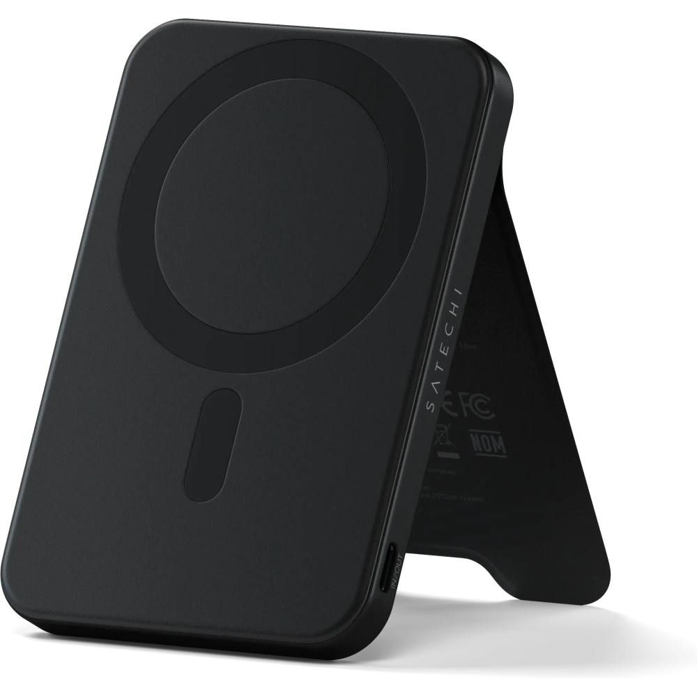 Magnetyczny powerbank z podstawką Satechi OntheGo Powerbank 5000mAh MagSafe Qi2 (black)