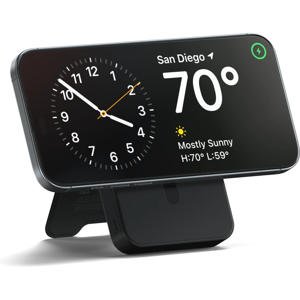 Magnetyczny powerbank z podstawką Satechi OntheGo Powerbank 10000mAh MagSafe Qi2 (black)