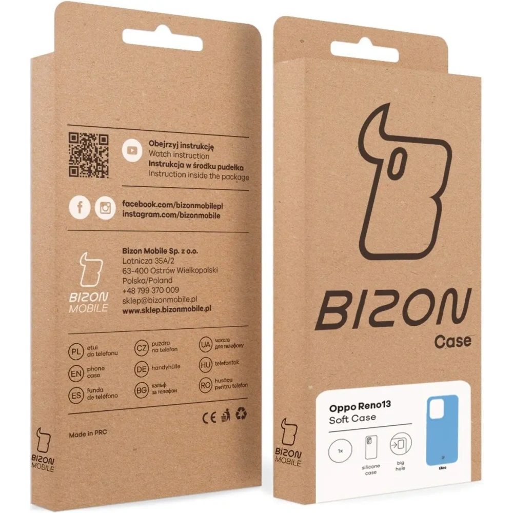 Silikonowe etui Bizon Soft Case do Oppo Reno13 niebieskie