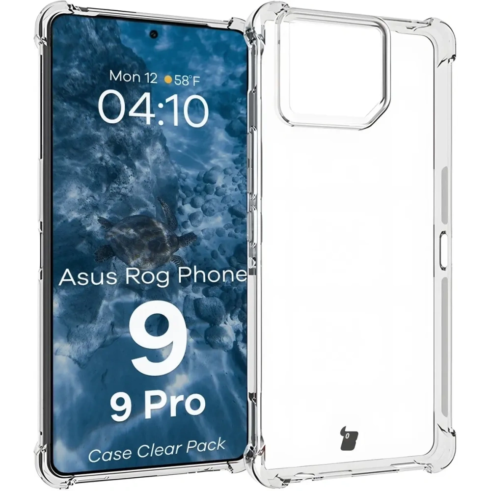 Elastyczne etui + 2x folia na ekran Bizon Case Clear Pack do Asus ROG Phone 9 / 9 Pro