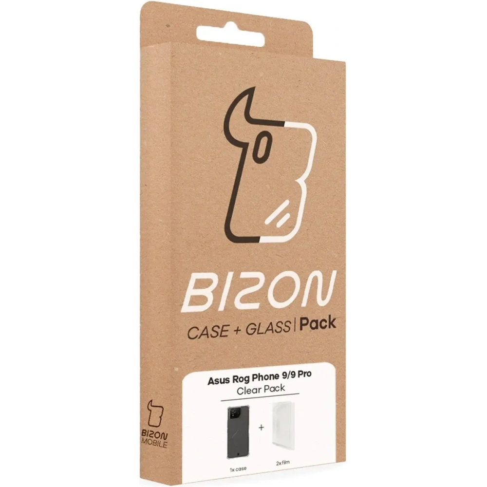 Elastyczne etui + 2x folia na ekran Bizon Case Clear Pack do Asus ROG Phone 9 / 9 Pro