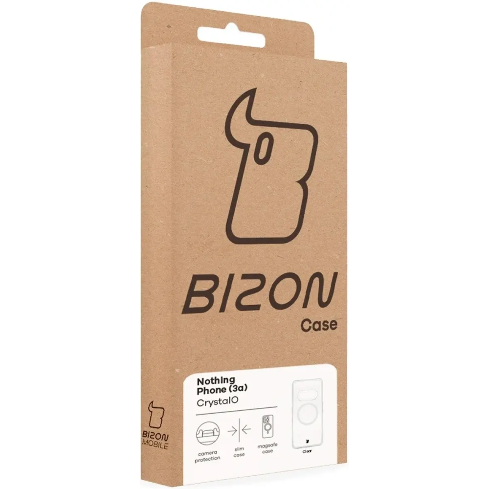 Etui z pierścieniem magnetycznym Bizon Case CrystalO do Nothing Phone (3a) przezroczyste