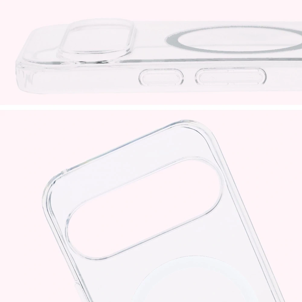 Etui z pierścieniem magnetycznym Bizon Case CrystalO do Google Pixel 10 / 10 Pro przezroczyste