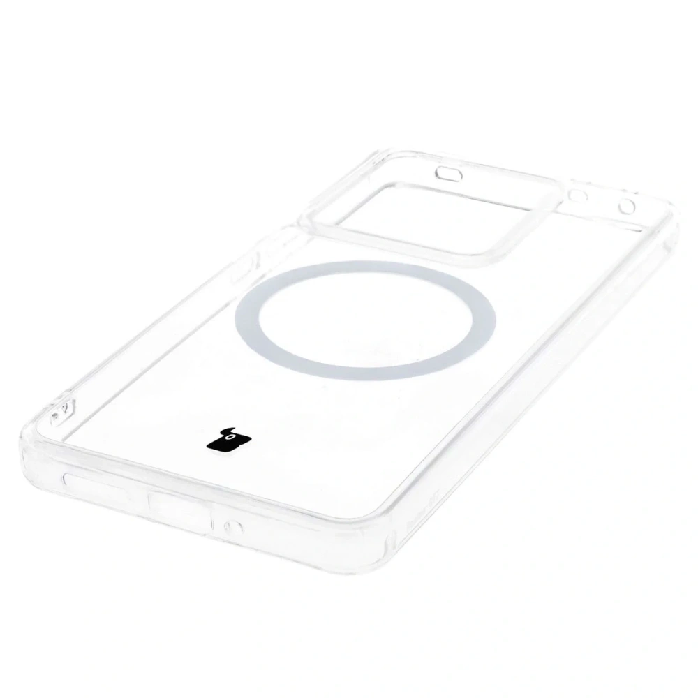 Etui z pierścieniem magnetycznym Bizon Case CrystalO do Realme GT 7 / 7T przezroczyste