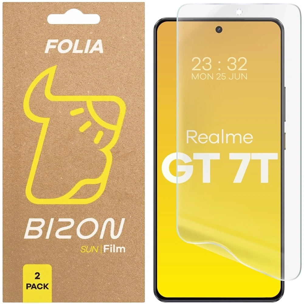 Folia matowa Bizon Glass Film Sun do Realme GT 7T [2 PACK]