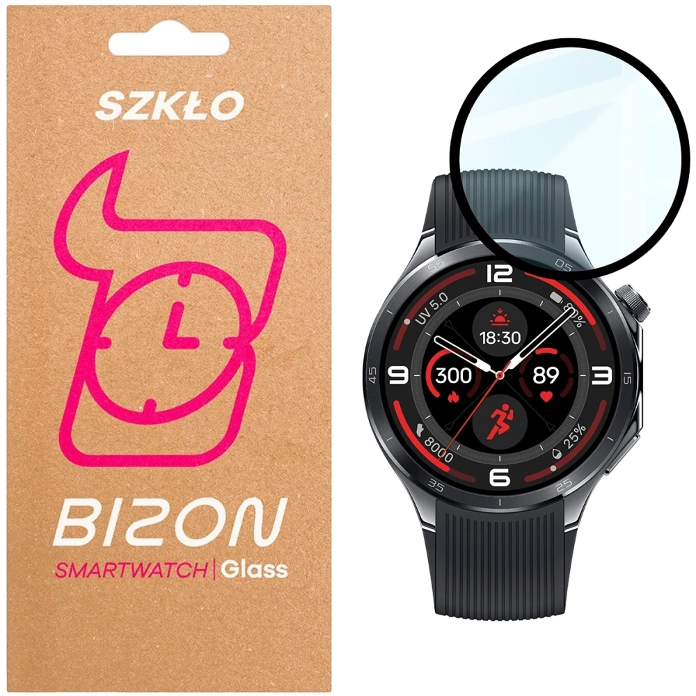 Szkło hybrydowe Bizon Glass Watch Edge Hybrid dla OnePlus Watch 3 czarne