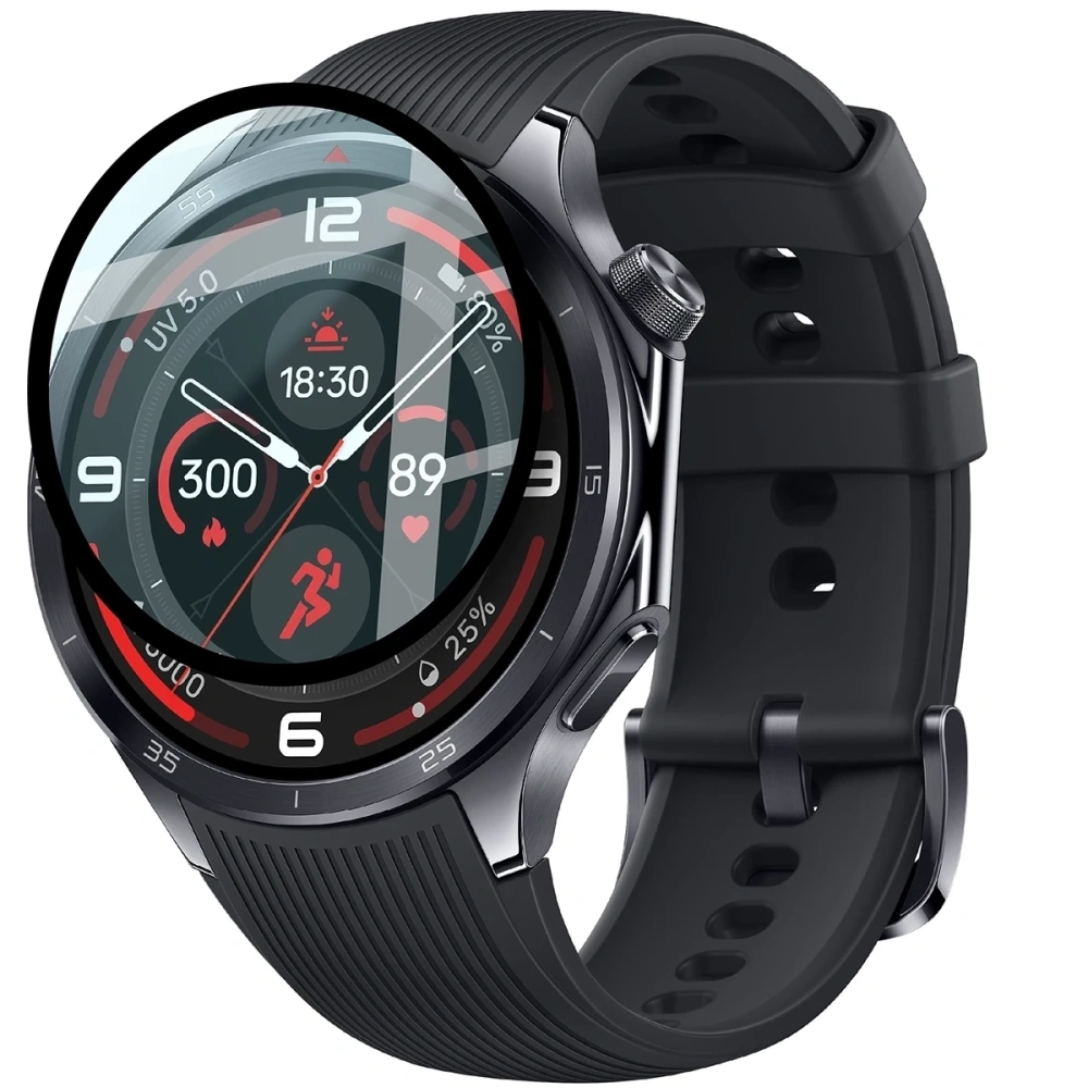 Szkło hybrydowe Bizon Glass Watch Edge Hybrid dla OnePlus Watch 3 czarne