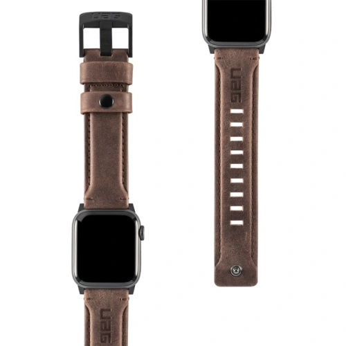 Kup Pasek UAG Urban Armor Gear din piele pentru Apple Watch 4/5/6/7/SE/8/9/Ultra 44/45/49mm (brun) - UAG206BR - {ean13} - Sklep Home Screen