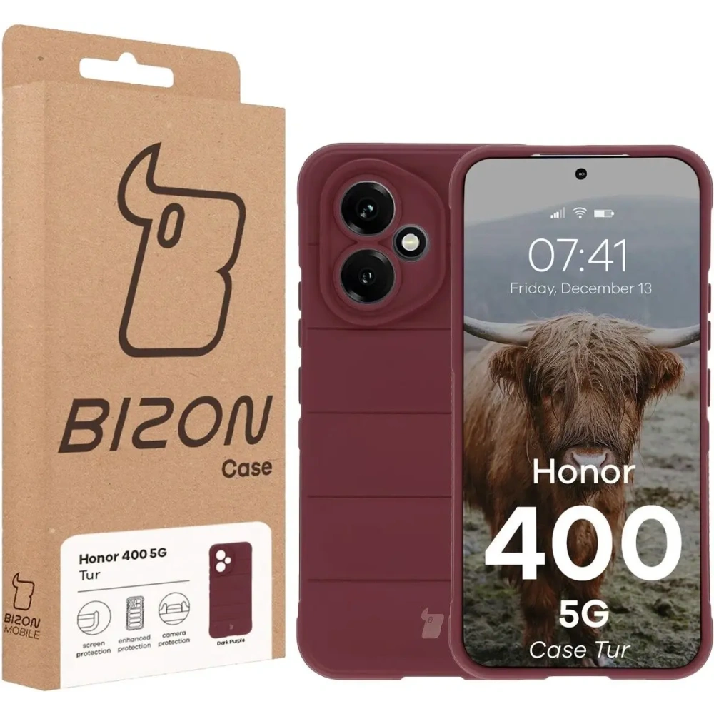 Pancerne etui Bizon Case Tur do Honor 400 5G burgundowe
