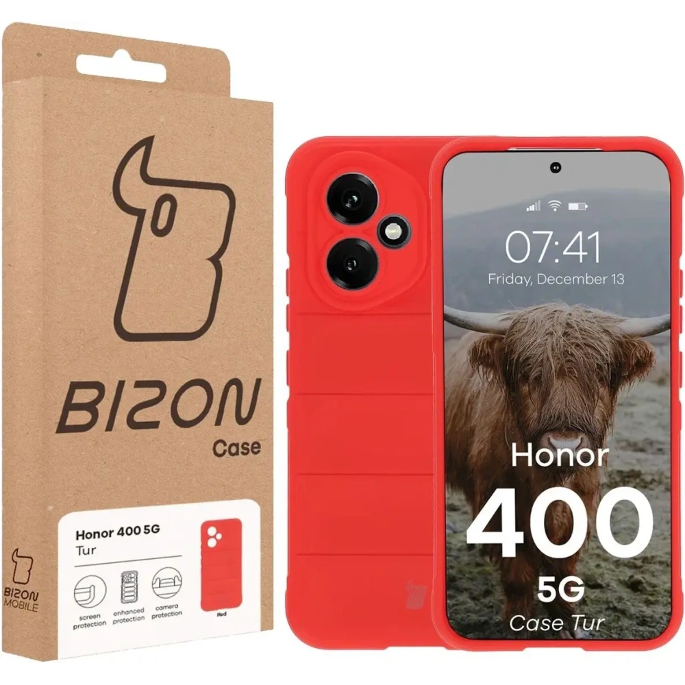 Pancerne etui Bizon Case Tur do Honor 400 5G czerwone