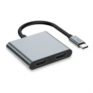 Tech-Protect HB08 HUB 4in1 USB-C, USB-A 2.0, 2xHDMI 4K 60Hz Űrszürke