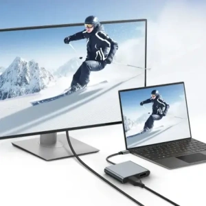 Tech-Protect HB08 HUB 4in1 USB-C, USB-A 2.0, 2xHDMI 4K 60Hz Űrszürke