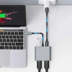 Tech-Protect HB08 HUB 4in1 USB-C, USB-A 2.0, 2xHDMI 4K 60Hz Űrszürke