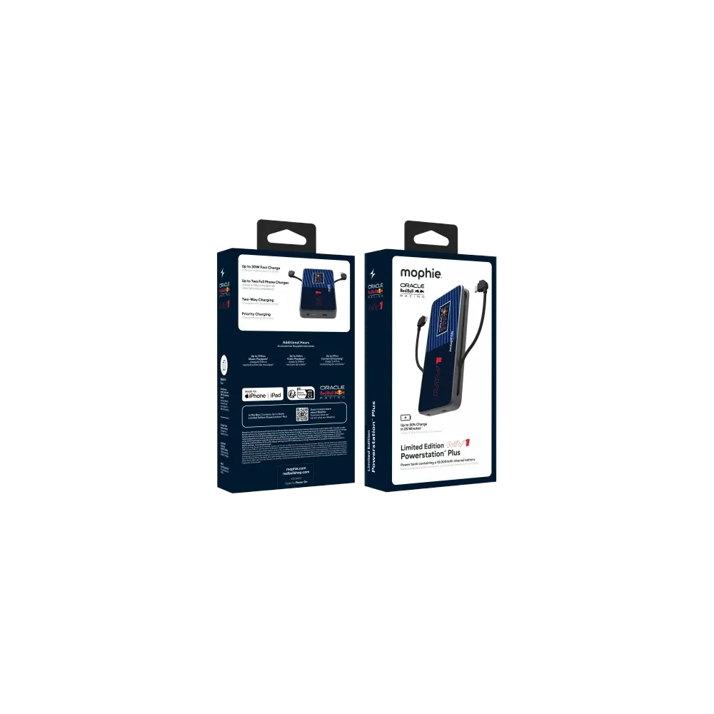 Powerbank Mophie Powerstation Plus 10K Red Bull Racing MV1 10000mAh z wbudowanym kablem USB-C oraz Lightning