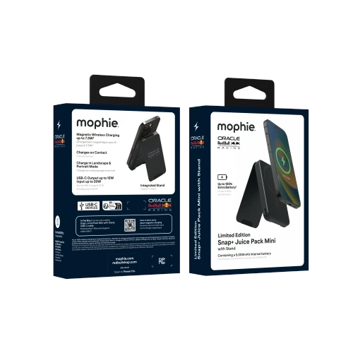 Mophie Snap+ Powerstation Mini Stand Red Bull Racing 5000mAh Magnetische Powerbank mit Ständer