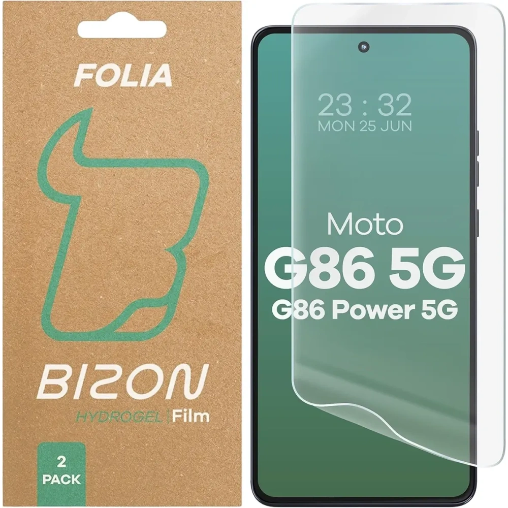 Folia hydrożelowa na ekran Bizon Glass Hydrogel Front do Motorola Moto G86 5G / G86 Power 5G [2 PACK]