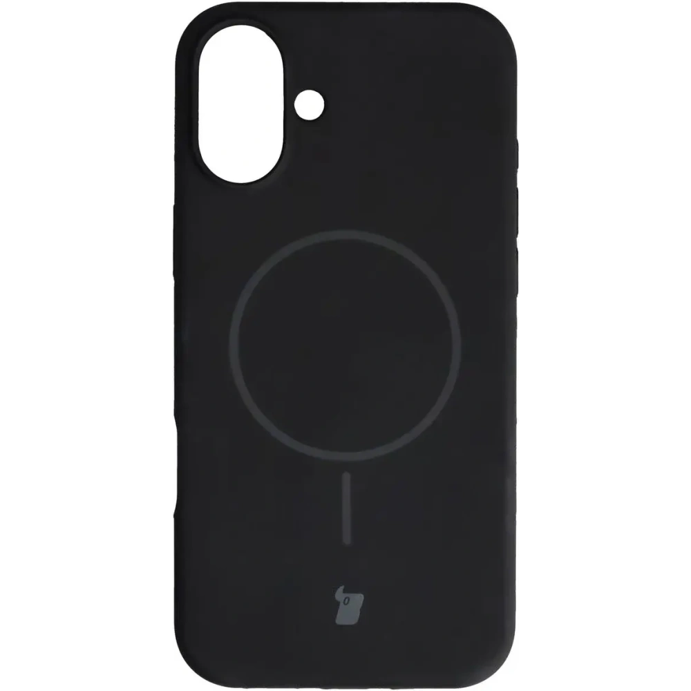 Silikonowe etui z pierścieniem magnetycznym Bizon Soft Case Magnetic do Apple iPhone 16 Plus czarne