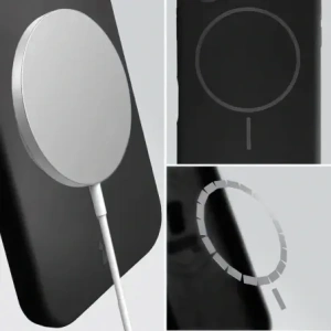 Silikonowe etui z pierścieniem magnetycznym Bizon Soft Case Magnetic do Apple iPhone 16 Plus czarne