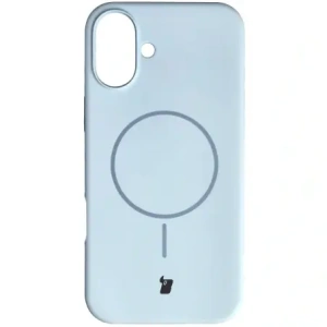 Silikonowe etui z pierścieniem magnetycznym Bizon Soft Case Magnetic do Apple iPhone 16 Plus błękitne