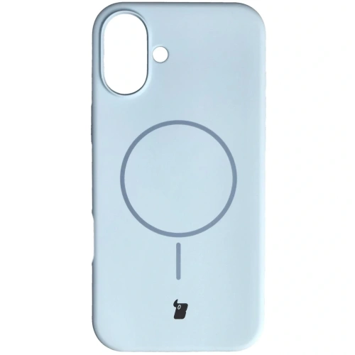 Silikonowe etui z pierścieniem magnetycznym Bizon Soft Case Magnetic do Apple iPhone 16 Plus błękitne