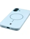Silikonowe etui z pierścieniem magnetycznym Bizon Soft Case Magnetic do Apple iPhone 16 Plus błękitne