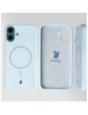 Silikonowe etui z pierścieniem magnetycznym Bizon Soft Case Magnetic do Apple iPhone 16 Plus błękitne