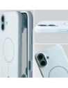 Silikonowe etui z pierścieniem magnetycznym Bizon Soft Case Magnetic do Apple iPhone 16 Plus błękitne