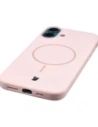 Silikonowe etui z pierścieniem magnetycznym Bizon Soft Case Magnetic do Apple iPhone 16 Plus jasnoróżowe