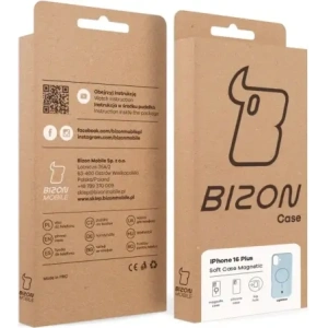 Silikonowe etui z pierścieniem magnetycznym Bizon Soft Case Magnetic do Apple iPhone 16 Plus błękitne