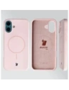 Silikonowe etui z pierścieniem magnetycznym Bizon Soft Case Magnetic do Apple iPhone 16 Plus jasnoróżowe